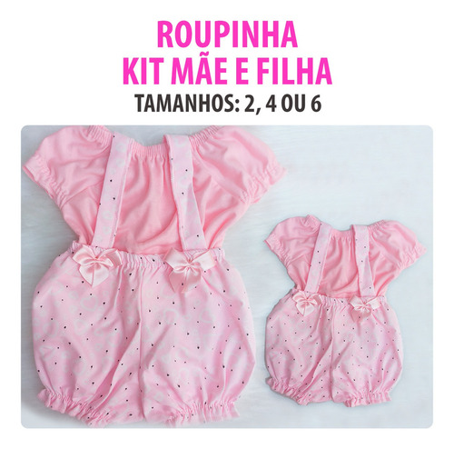 Kit Roupinha Infantil Mãe E Filha Boneca Bebê Reborn